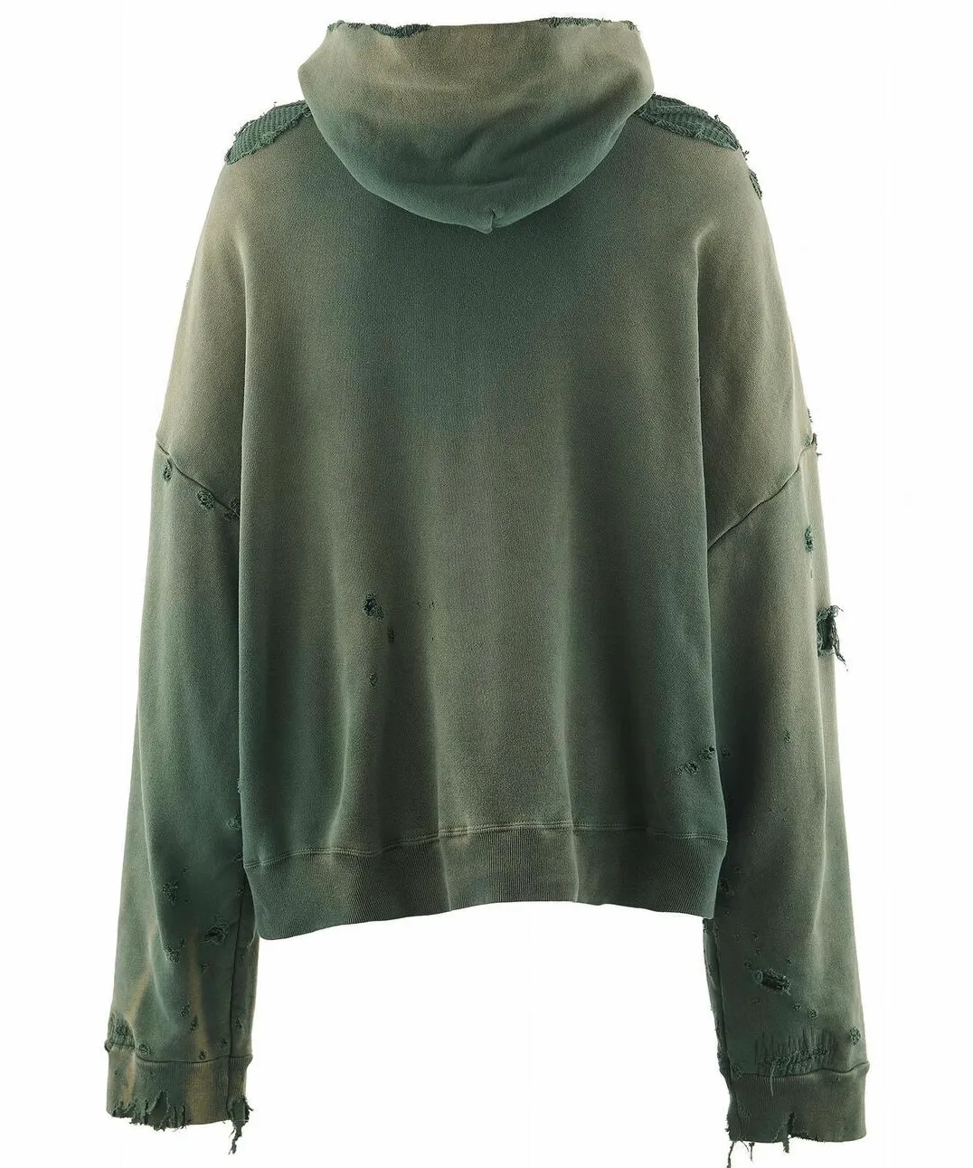 SAINT Mxxxxxx DBL FACE ZIP UP HOODIE/GREEN Double-layer destroyed waffle zipper jacket, washed green S-XL, a style that has been used in the summer. After continuous fine polishing, it has finally been shipped. The finished product is simply a work of art. Super heavy washing and distressing. Multiple water fades. Excessive hand-made wormhole destruction processing. Deconstruction and reorganization embroidery technology. Custom-made zippers with LOGO. The color details of the zipper webbing are also correct. Original grade fruit main label and wash water label. Top purchasing grade. A layer of waffle fabric is added to the inner lining to make the overall texture stronger and increase the comfort and warmth of the wearer.